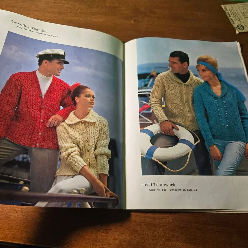 Spinnerin Magazine Volume 166 His and Hers 1963 Knitting patterns Vintage